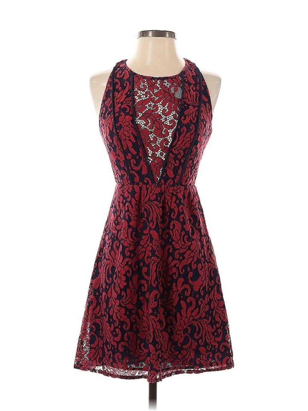 BCBG Generation Black & Red Lace Dress - Size 0